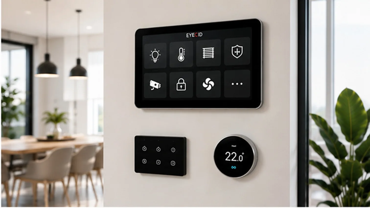 EYECID smart home control panel and thermostat